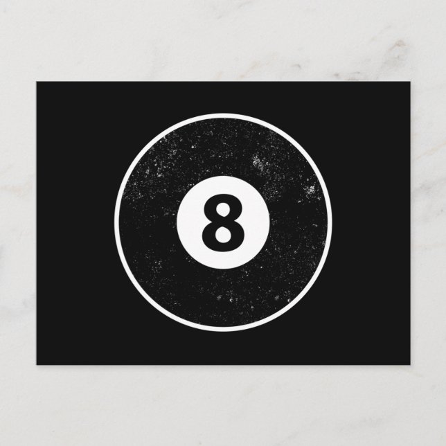 Magic Eight Boll Billiard Bassäng Inbjudan Vykort (Framsida)