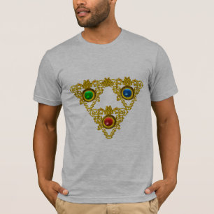 MAGIC ELFIC TALISMAN /GULD TRIANGLE MED GEMSTONER T SHIRT
