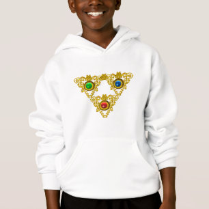 MAGIC ELFIC TALISMAN /GULD TRIANGLE MED GEMSTONER TEE