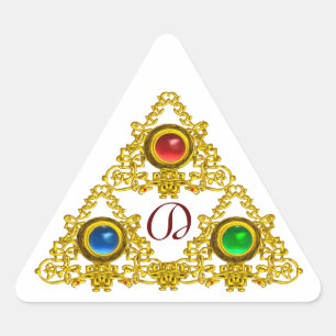MAGIC ELFIC TALISMAN /GULD TRIANGLE MONOGRAM TRIANGELFORMAT KLISTERMÄRKE