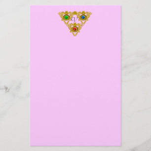 MAGIC ELFIC TALISMAN /GULD TRIANGLE Rosa Brevpapper