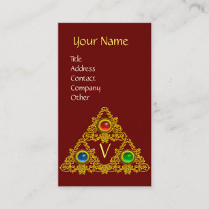 MAGIC ELFIC TALISMAN MONOGRAM,Red Visitkort