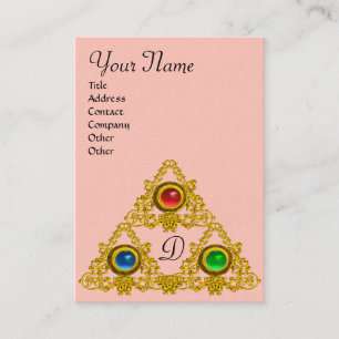 MAGIC ELFIC TALISMAN MONOGRAM,rosa Visitkort