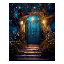Magic Enchanasy Forest Old Blue Door