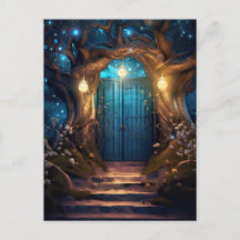 Magic Enchanasy Forest Old Blue Door