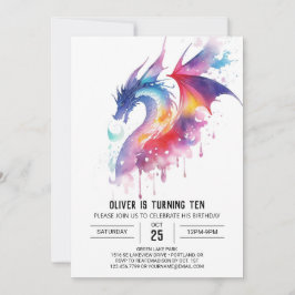 Magic Enchanted Dragon Birthday Inbjudningar