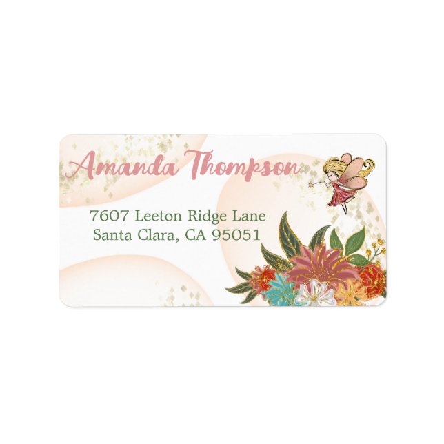 Magic Enchanted Fairy Woodland Whimsical Forest Adressetikett (Framsidan)