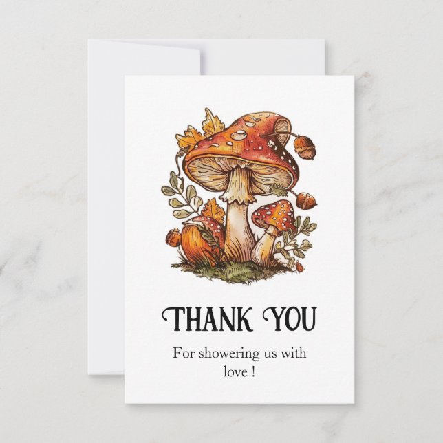 Magic Enchanted Mushroom Baby Shower Tack Kort (Framsida)