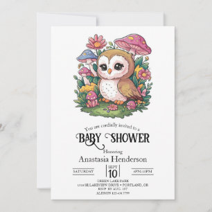 Magic Enchanted Uggla Baby Shower Inbjudningar