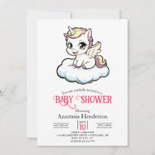 Magic Enchanted Unicorn Baby Shower Inbjudningar