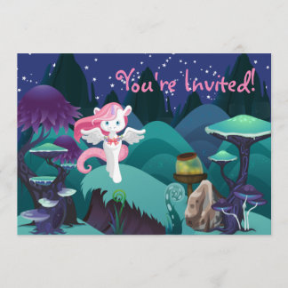 Magic Enchanting Unicorn Birthday-inbjudan Inbjudningar