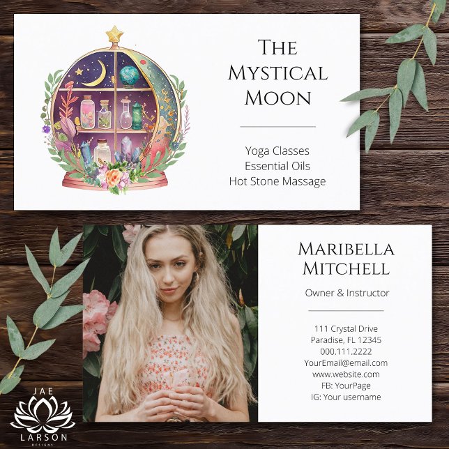 Magic Essential Oils Apothecary Yoga Boho Photo Visitkort (Skapare uppladdad)