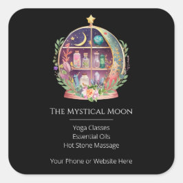 Magic Essential Oils Apothecary Yoga Crystals Fyrkantigt Klistermärke