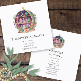 Magic Essential Oils Apothecary Yoga Crystals Fyrkantigt Visitkort