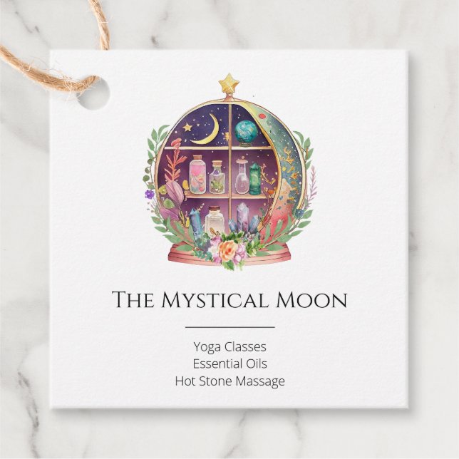 Magic Essential Oils Apothecary Yoga Crystals Gåvor Etiketter (Framsida)
