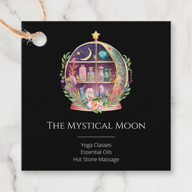 Magic Essential Oils Apothecary Yoga Crystals Gåvor Etiketter (Framsida)