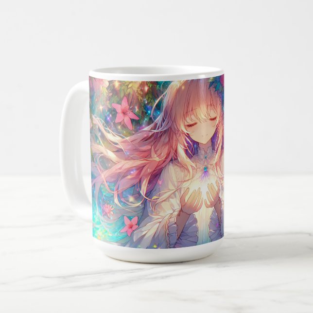 Magic Etheral Anime Girl Kaffemugg (Framsida vänster)