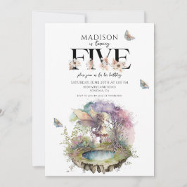 Magic Fairy 5th Birth Inbjudningar