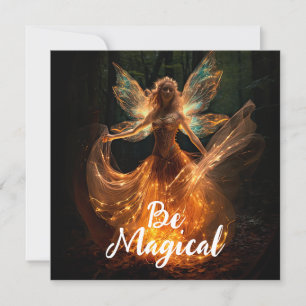 Magic Fairy Angel med Vingar i Forest Pixie Inbjudningar