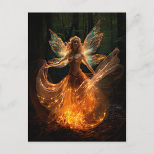 Magic Fairy Angel med Vingar i Forest Pixie Vykort