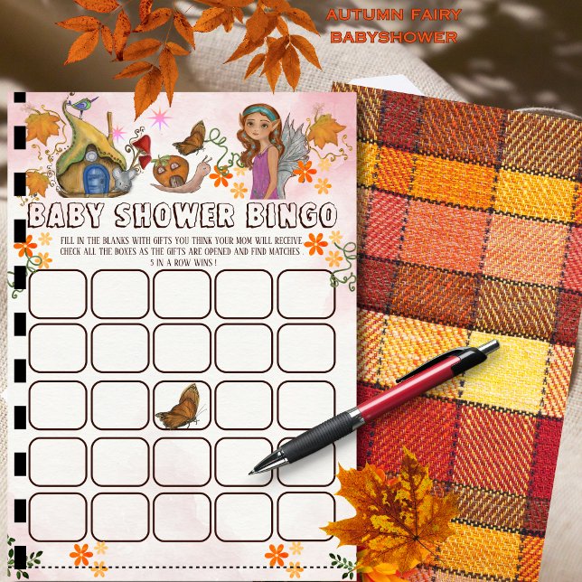 Magic Fairy Baby Shower Bingo Activity Inbjudningar (Magical Fairy Baby Shower Bingo Activity Invitation)