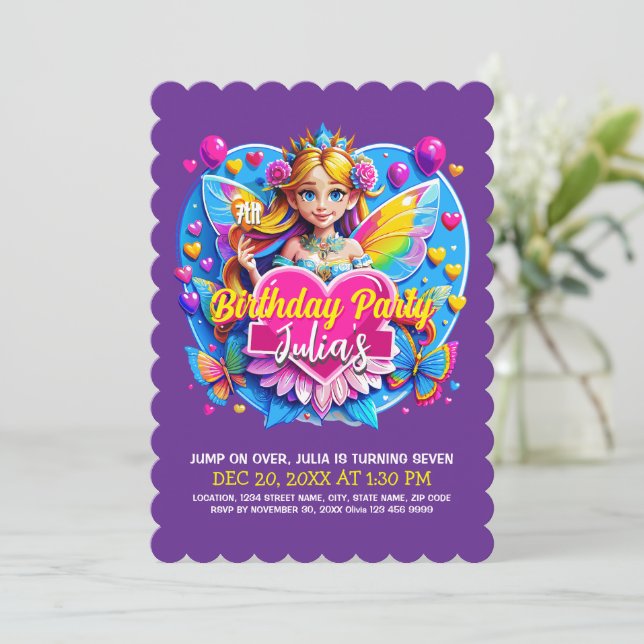 Magic Fairy Birthday-firande Inbjudningar (Stående Fram)