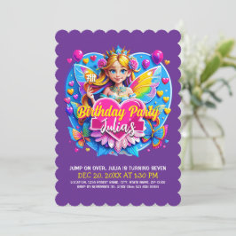 Magic Fairy Birthday-firande Inbjudningar