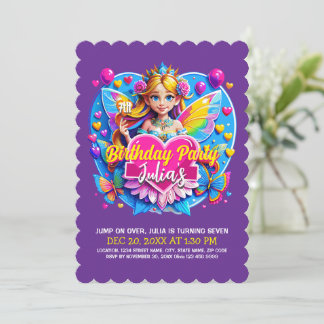 Magic Fairy Birthday-firande Inbjudningar