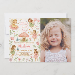 Magic Fairy Birthday-inbjudan med foto Inbjudningar