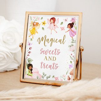 Magic Fairy Birthday Sweets and Treats Sign Poster