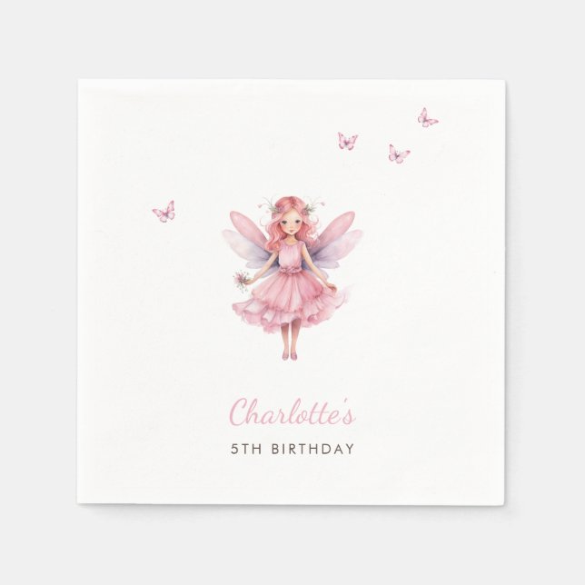 Magic Fairy Birthday Whimsical Simple Elegant Pappersservett (Framsidan)