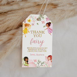 Magic Fairy Blommigt Birthday-Tack för Presentetikett