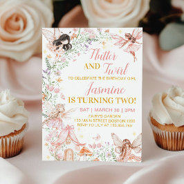 Magic Fairy Blommigt Garden Birthday Inbjudningar