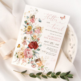Magic Fairy Blommigt Garden Pixie Girls Birthday I Inbjudningar