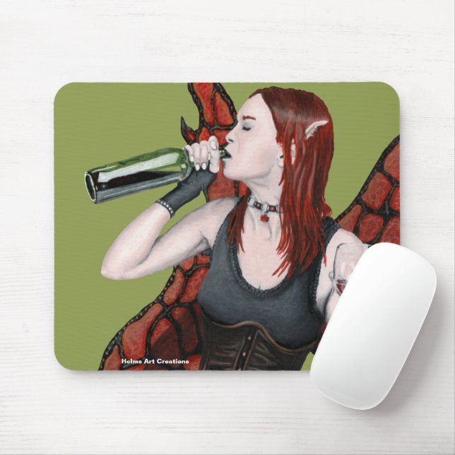 Magic Fairy Drinking Vin Fantasy Art Mouse Pad Musmatta (Med mus)