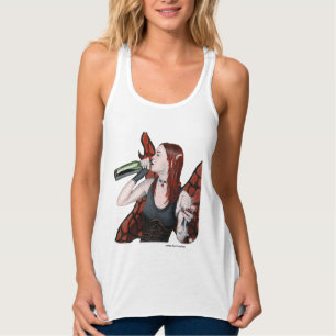Magic Fairy Drinking Vin Fantasy Art Shirts Linne Med Racerback