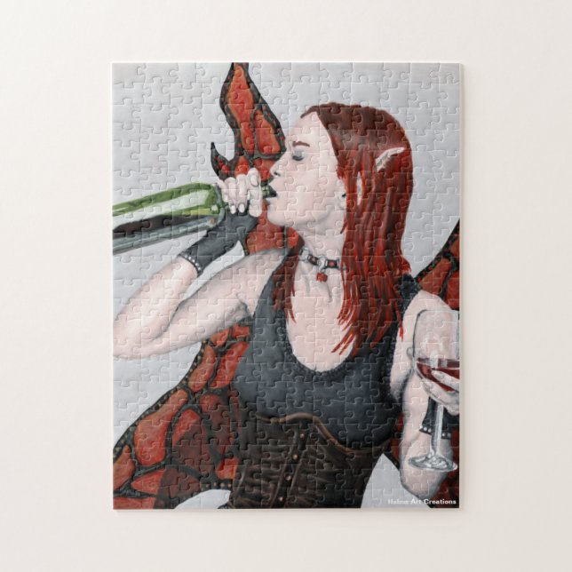 Magic Fairy Drinking Vin Fantasy Medium Puzzle Pussel (Vertikal)