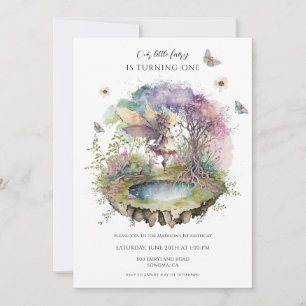 Magic Fairy Enchanted Forest 1 Birthday Inbjudningar