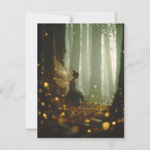 Magic Fairy Enchanted Forest Fall Autumn Pixie Vykort