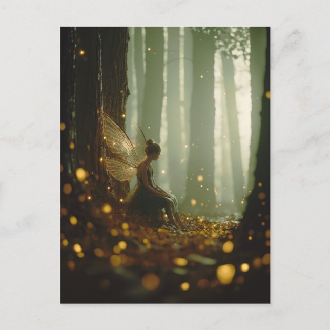 Magic Fairy Enchanted Forest Fall Autumn Pixie Vykort (Framsida)