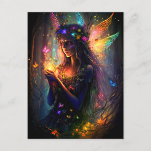 Magic Fairy Enchanted Forest Fantasy Butterflies Vykort