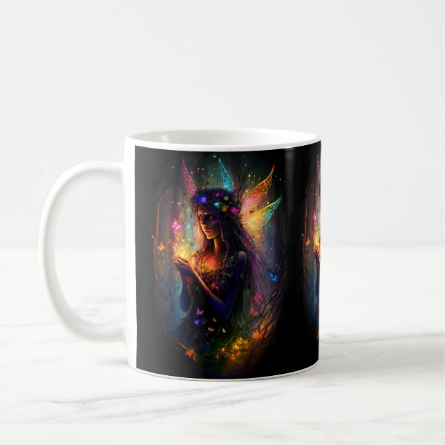 Magic Fairy Enchanted Forest Fantasy Pixie Dust Kaffemugg (Vänster)