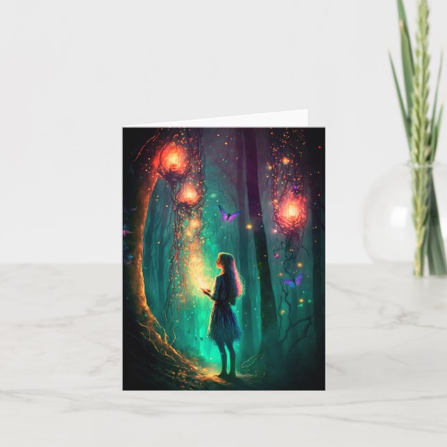 Magic Fairy Enchanted Forest Fantasy Pixie Dust Kort (Framsida)