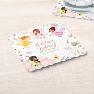 Magic Fairy Enchanted Garden Rosa Baby Shower Underlägg Papper
