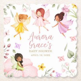 Magic Fairy Enchanted Garden Rosa Baby Shower Underlägg Papper