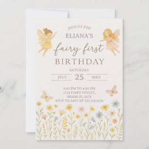 Magic Fairy First Birthday Inbjudan