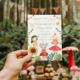 Magic Fairy First Birthday Mushroom Woodland Inbjudningar
