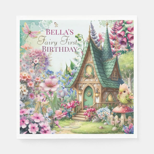 Magic Fairy Forest Party Napkin Pappersservett (Framsidan)