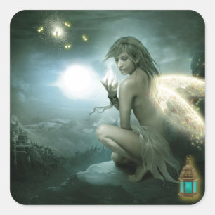 Magic Fairy Fyrkantigt Klistermärke