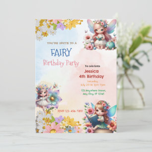 Magic Fairy Garden: Annandad födelsedagsinbjudan Inbjudningar